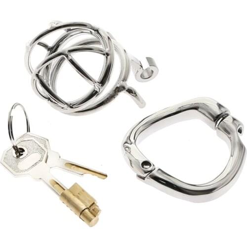 BDSM Small Male Stainless Steel Cock Cage Chastity Device Chastity Cage With With arc-shaped Cock Ring Sex toys Bondage toys
