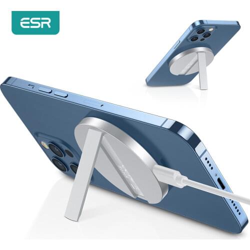 ESR HaloLock Kickstand Wireless Charger for iPhone 12 Pro Max 7.5W Qi Fast Charging Magnetic Wireless Charger for iPhone 12 Pro