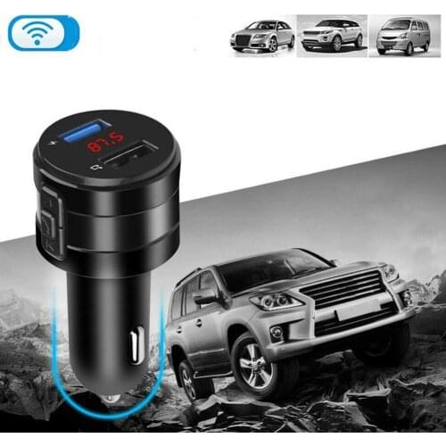Wireless Bluetooth 5.0 FM Transmitter Car Cigarette Hands Charger Player Music Auto USB Lighter Free Receiver Calls MP3 Aud H3Y4