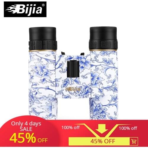 BIJIA 10x25 Portable zoom binocular camping hiking telescope for sports hunting jumelles leapers binocular telescopio tools