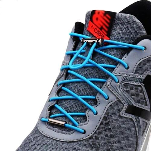 Quick Shoelaces Elastic No Tie Shoe Laces Round Sneakers Shoelace Kids Adult Unisex Lazy Laces 18 Color Strings Metal Lock 1Pair