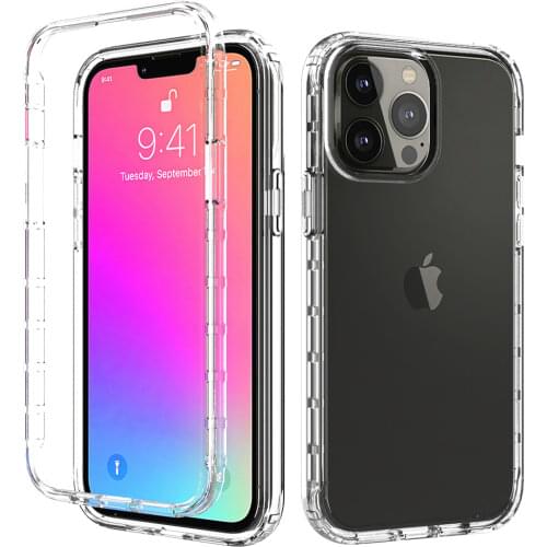 Rugged Armor PC + TPU 2 in 1 Transparent Phone Case For iPhone 12 Mini 11 Pro Xs Max XR X 8 7 6s 6 Plus SE 2020 Shockproof Cover