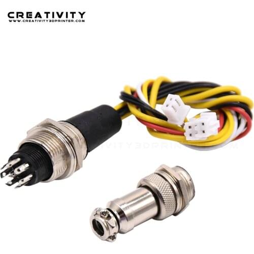 Creativity 3D Printer Parts Upgraded Heated Bed Wire 3 Pin for CR10S Attach Aviation Joint Connector Hot Bed Cable