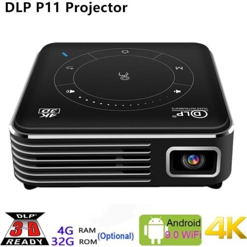 DLP P11 Android 9.0 Support 4K Mini Projector3D HD Portable Micro WIFI Bluetooth DLP Mobile LED Projector with Battery