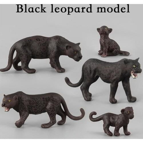 Jungle Small Size Wild Animal Leopard Forest Animals Decoration Action Model Children Simulation Animal Model Toy Figures