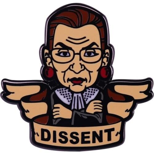 Ruth Bader Dissent Enamel Pin super court justice Brooch Notorious RBG Badge Debbie Levy Decor