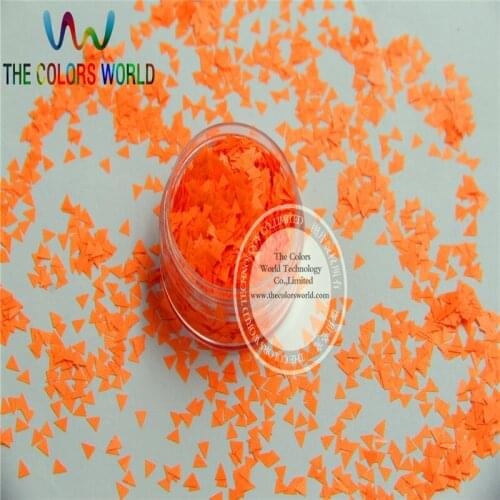 IN-GG Solvent Resistant Neon Orange Red Color Triangle Shape Glitter for Nail Polish and DIY decoration 1Pack =50g