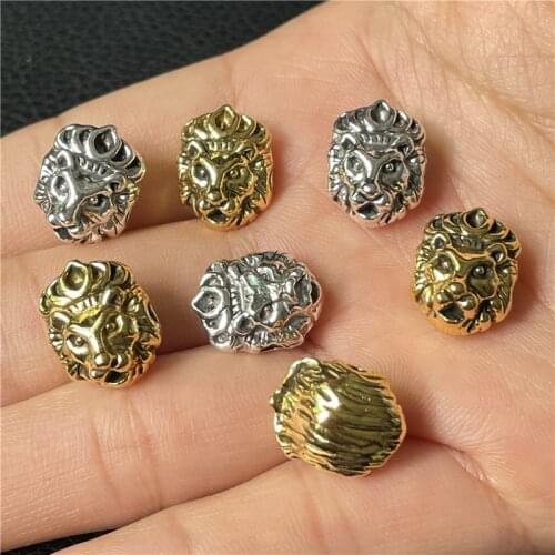 JunKang 10pcs animal lion head perforated bead connector jewelry making DIY handmade bracelet necklace accessories material