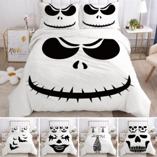 3D Digital Hallowween Pattern Bedding Set,Duvet Cover & Pillowcase,Popular Style2/ 3PCS Suit.(No padding No sheet)