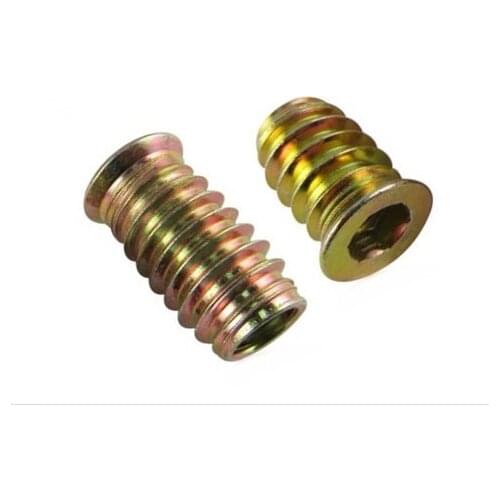 M6 m8 m10 Furniture countersink pre embedded Insert nut,fastener wood plate bolt anti slip thread steel chair bed connector