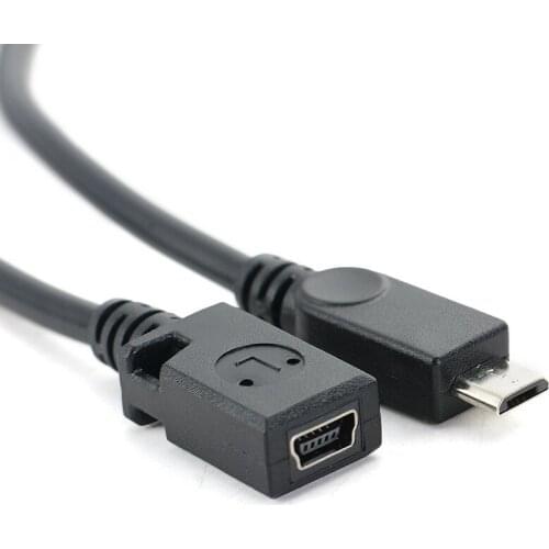 Micro USB Male To Mini Usb Female Data Charging Adapter Cable Converter Mini T-type Female Port Android Conversion MP3 Socket