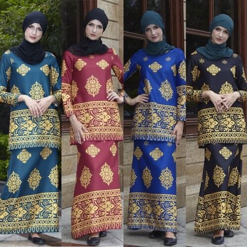 Muslim Long Sleeve Maxi Abaya Dress Printing Color Islamic Clothing Elegant Moroccan Kaftan Robe Turkish Sexy Party Dress Design