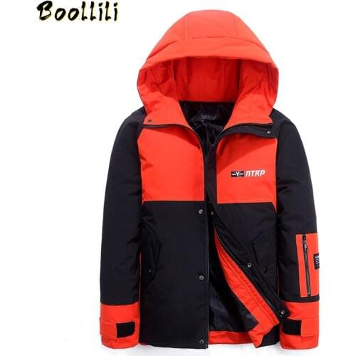 Men Winter Thick warm High Quality Windproof Hooded 80% White duck down jacket Casual male down Snow parkas Outwear coat 3XL