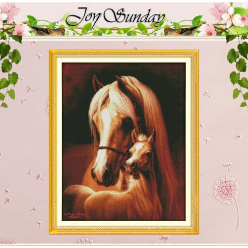 Horse Mother and Baby Counted Cross Stitch 11 14CT Cross Stitch Sets Wholesale Animals Cross Stitch Kits Embroidery Needlework