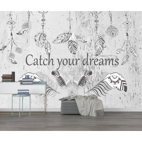 Custom size mural hand-painted feather texture art background wall wallpaper home decoration living room bedroom 3d wallpaper