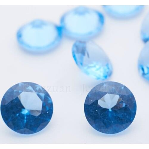 Wholesale Loose CZ Gemstone 5A CZ Stone 147# Blue Nano Round Cubic Zirconia Gems for Toy Accessories