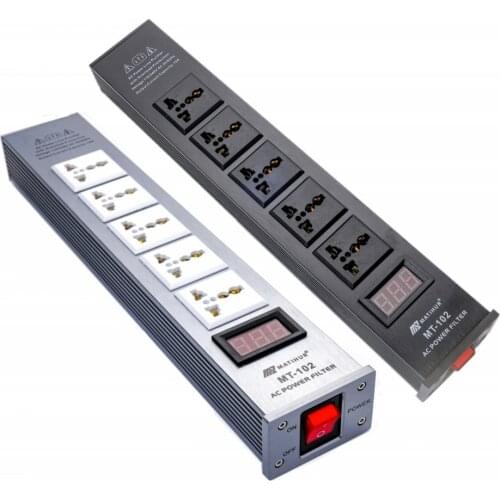 Matihur MT-102 Audio Noise AC Power Filter Power Conditioner Power Purifier Surge Protection with EU Outlets Power Strip hifi