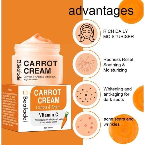 Facial Whitening Cream Carrot Cream Vitamin C Brightening Tone Skin Freckle Natural Korean Care Skin And Products U3B5