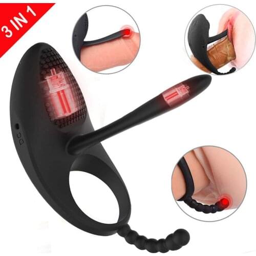 Penis Vibration Ring Cock Sex Toys for Couples Prostata Massage Delay Ejaculation Clitoris Stimulator Anal Beads Vibro Panties
