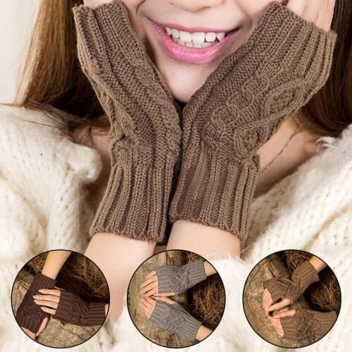 Autumn Winter Warmer Gloves Knitting Half Finger Fingerless Comfortable Gloves Elastic Short Mitten For Women Girl Xmas Gift