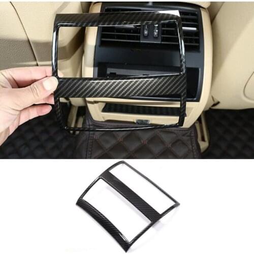 Fit For BMW 5 Series 2011-2017 Car Rear Air Outlet Vent Frame Bezel Cover Trim Styling Interior Accessories Carbon Fiber Style