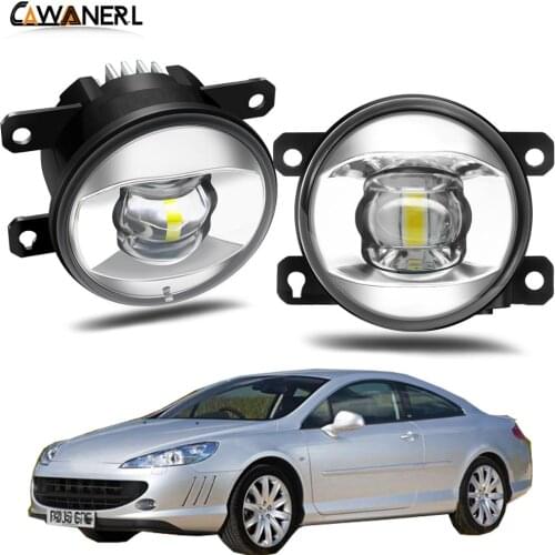 Fog Light Assembly For Peugeot 407 Coupe 6C_ 2005-2011 Car Right + Left LED Lens Fog Lamp Daytime Running Light 30W 8000LM 12V