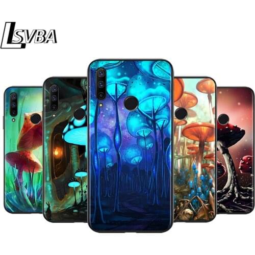 Psychedelic Mushroom Art for Huawei Honor 30 20S 20 10i 9S 9A 9C 9X 8X 10 9 Lite 8A 7C 7A Pro Phone Case Black Cover
