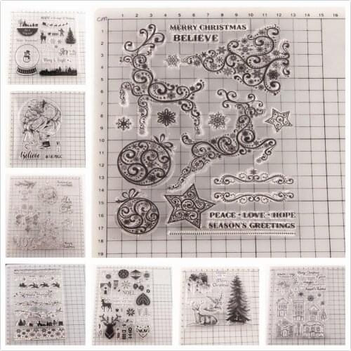 26 Styles) Christmas Deer Clear Stamps DIY Scrapbooking Craft Supplies Silicone Seal Photo Album Transparent Stamp for Stamping