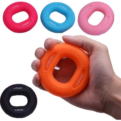 Silicone Adjustable Hand Grip 20-80LB Gripping Ring Finger Forearm Trainer Carpal Expander Muscle Workout Exercise Gym Fitness