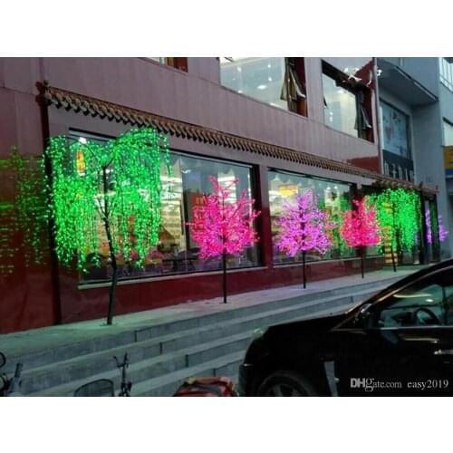 1.5M 1.8m 2m Shiny LED Cherry Blossom Christmas Tree Lighting Waterproof Garden Landscape Decoration Lamp For garden home decor
