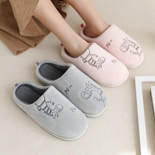 Cartoon Animal Women Winter Slippers Fashion Home Fur Slipper Non Slip Soft Warm House Shoes Indoor Bedroom Lovers Floor Slides