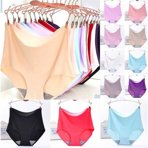 Panties High Waist Seamless Hot Sale Body Shaping Female Panties Underwear Briefs Women Ice Silk One Piece 1PC Popular