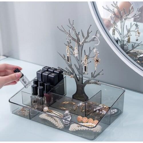 Dressing Table Jewelry Plastic Storage Box Creative Necklace Earring Display Rack Home Make Up Organizer