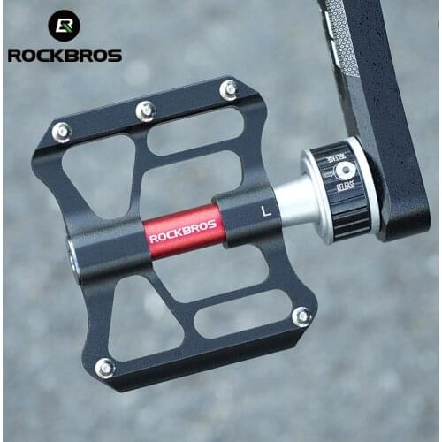 ROCKBROS Mtb Pedal Quick Release Road CNC Rainproof Seal Bearing Platform Ultralight Bicycle Pedal Anti-slip Alloy Flat Pedals