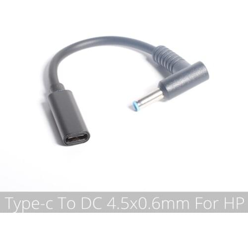 USB Type C Female to 4.5*3.0mm Male Dc Plug Converter Laptop Charging Cable Cord for Hp ProBook 430 G3 450 G3 455 G3 470 G3 440