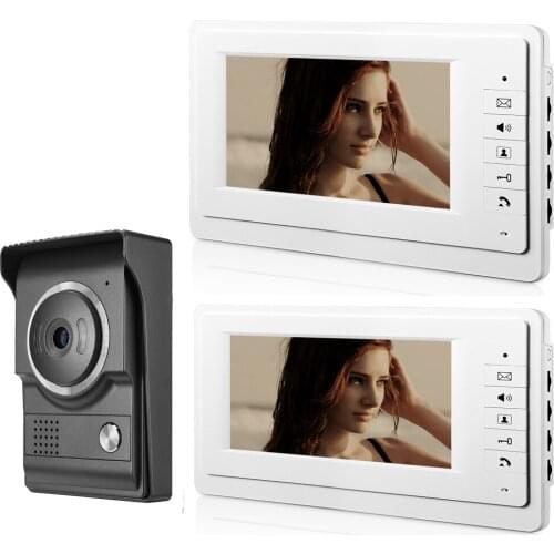 SmartYIBA Video Door Intercom 7 Inch Monitor Wired Video Door Phone Doorbell Visual Video Entry Speakerphone Intercom Camera Kit