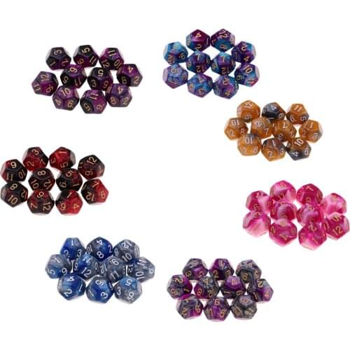 10/set - 18mm Polyhedral Dice 12-sided Dice Set Multi-sided Dice Game for Wargames Role Playing Game