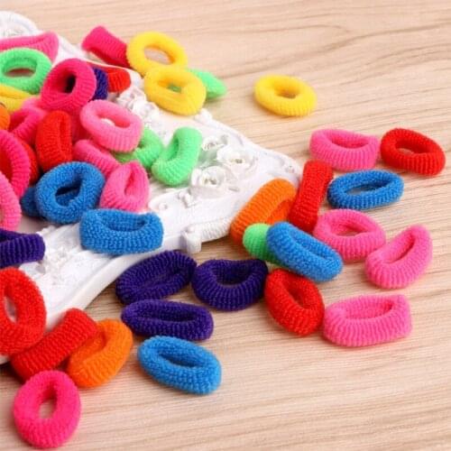 100Pcs Kids Girl Colorful Elastic Hair Tie Band Rope Ring Band Ponytail Holder 875C