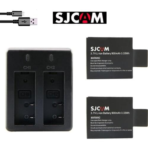 3.7v 900mah bateria sj 4000 5000 6000 7000 battery + dual USB charger for SJCAM sj4000 sj7000 sj6000 sj5000 HD camera accessory