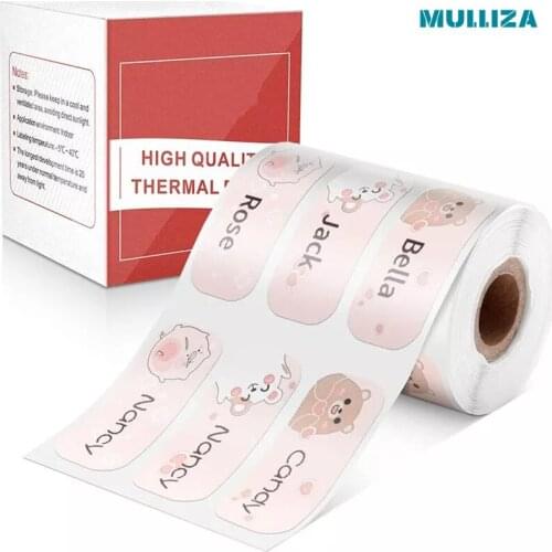 35mm * 15mm name label 360 sheets thermal label printing paper pink Cute Cartoon Bear pig mouse induction clean high quality