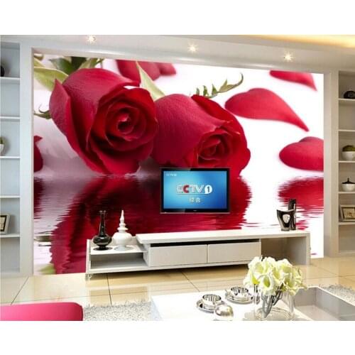 3d customized wallpaper Home Decoration Water rose vines backdrop wallpapers for living room wallpaper 3d flower