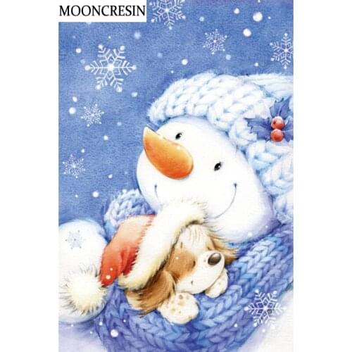 5D Diy Diamond Painting Christmas Snowman 3D Mosaic Painting Rhinestone Crystal Dog Diamond Embroidery Cross Stitch Decor Home