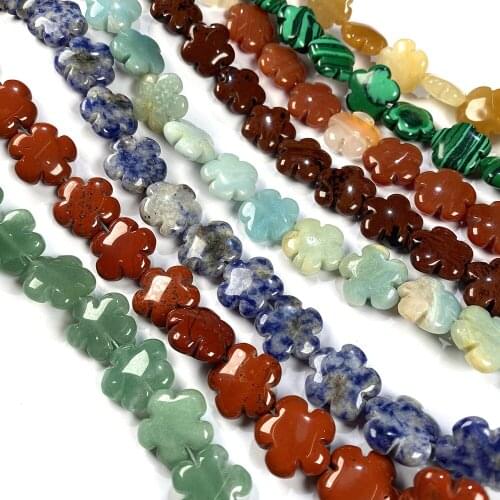 Natural Stone Beads Agates Flower Shape Beads Loose Spacer Beads for Jewelry Making DIY Bracelet Necklace Accessories 16x16mm