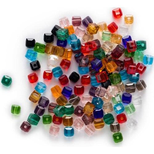 50pcs Transparent plating Faceted Crystal Glass loose spacer Beads Jewelry Making DIY Handmade Headwear Bracelet Wholesale 4-8mm