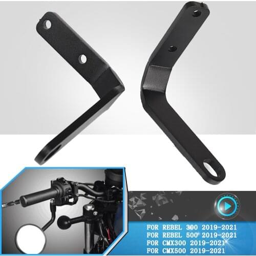 Motorcycle Rear View Side Mirror Bracket Mount Adapter Holder Clamp Screw For Honda Rebel 300 Rebel500 CMX300 CMX500 2019-2021