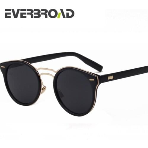 Round Punk Back-To-Ancients Style Sunglasses Double Bridge Plastic And Metal Mix Frame Metal Nose Pad EV2725