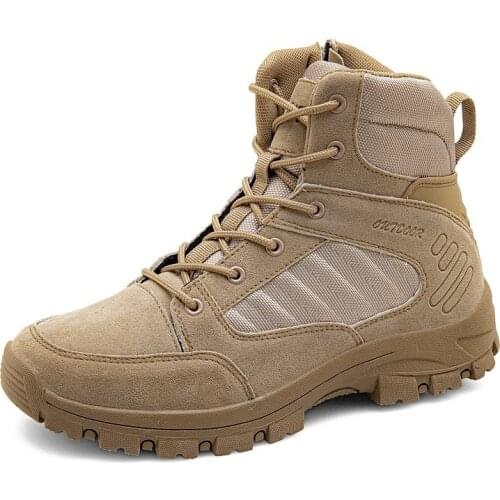 Mens Boots Military Combat Outdoor Climbing High-top Desert Booties Jungle Training Boots Mens Work Safety Shoes Zapatos Hombre
