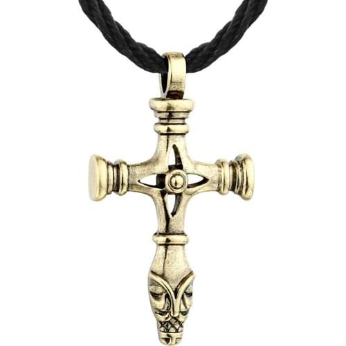 Vintage Mens Viking Necklace Fashion Alloy Cross Necklace Holiday Gift Nordic Necklace Domineering Mens Jewelry
