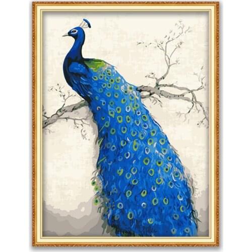 Animal Peacock DIY 11CT Embroidery Cross Stitch Kits Needlework Craft Set Printed Canvas Cotton Thread Home Decoration For Room