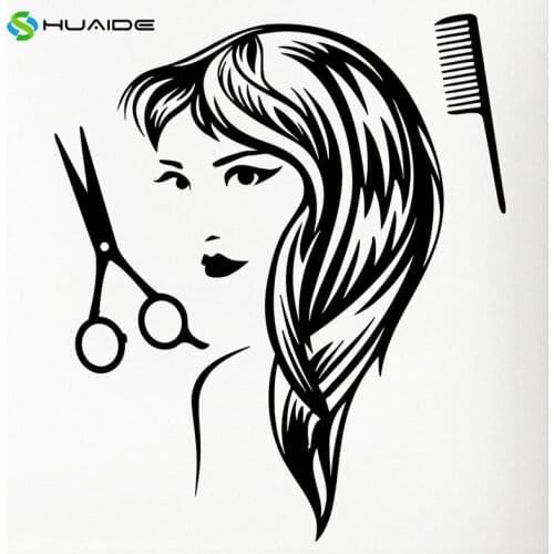 Wall Decal Hair Barber Shop Beauty Salon Hairdressing Stylist Hairdresser Vinyl Decal Living Room Wall Art Sticker Murals A134